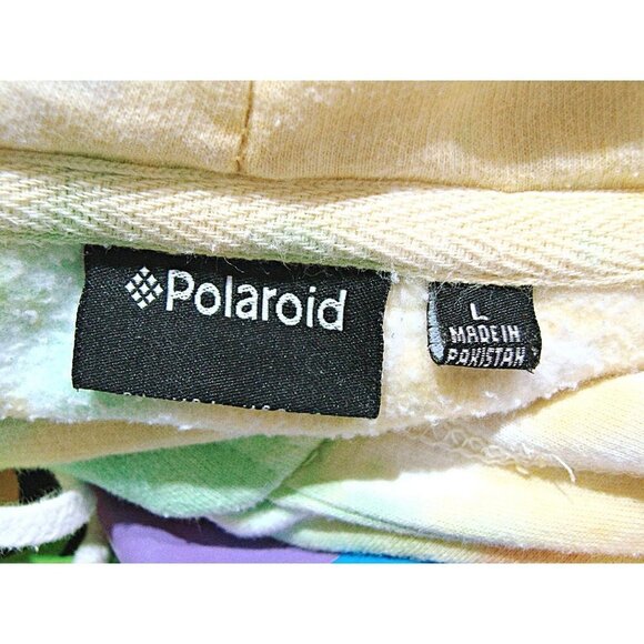 POLAROID Camera Official Merch Rare Tie Dye Oversized Hoodie Sweatshirt Size L - Picture 3 of 12